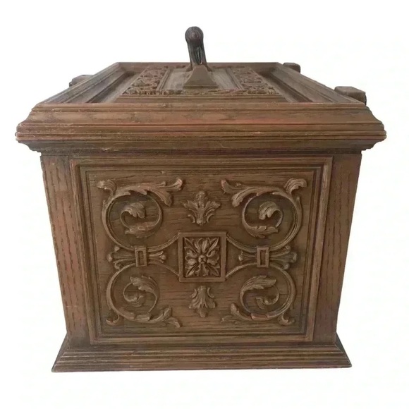 Vintage 1970s Max Klein Sewing Box – Faux Wood Plastic Storage Chest USA Made - Picture 3 of 16